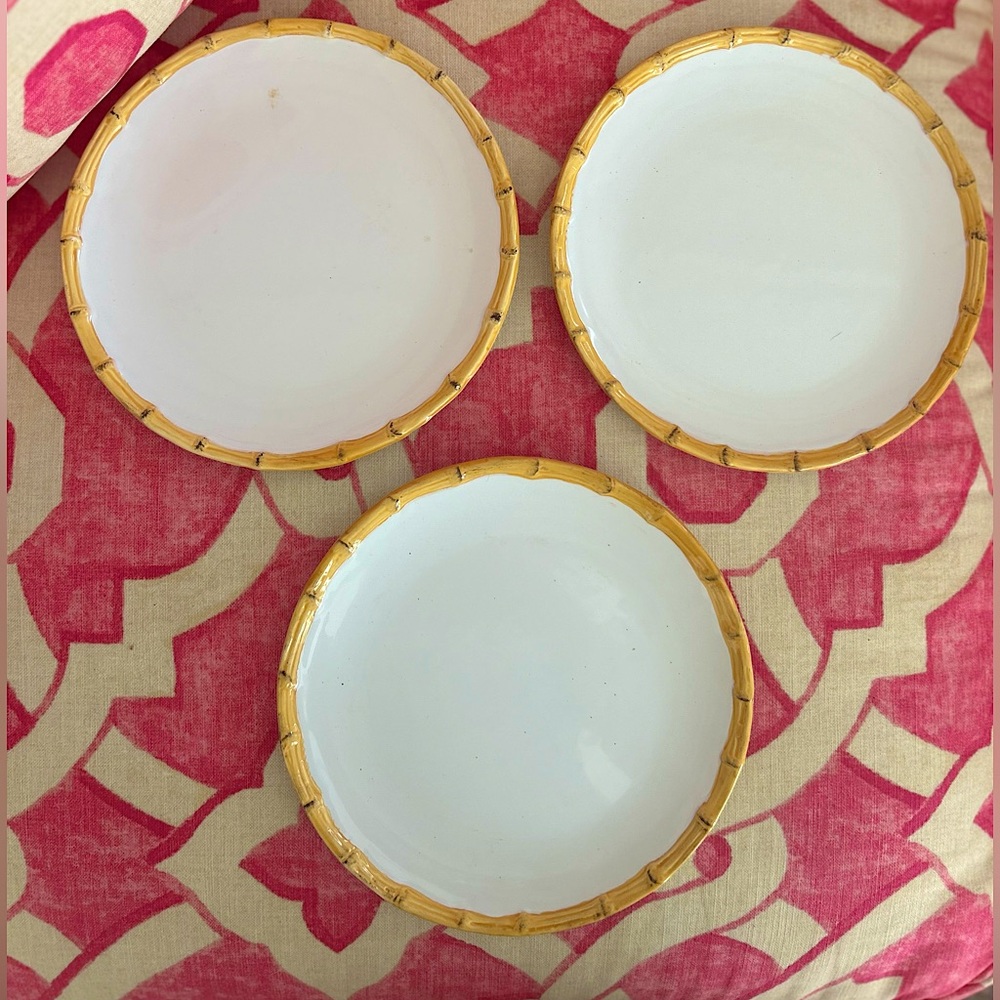 Bamboo Trimmed Plates